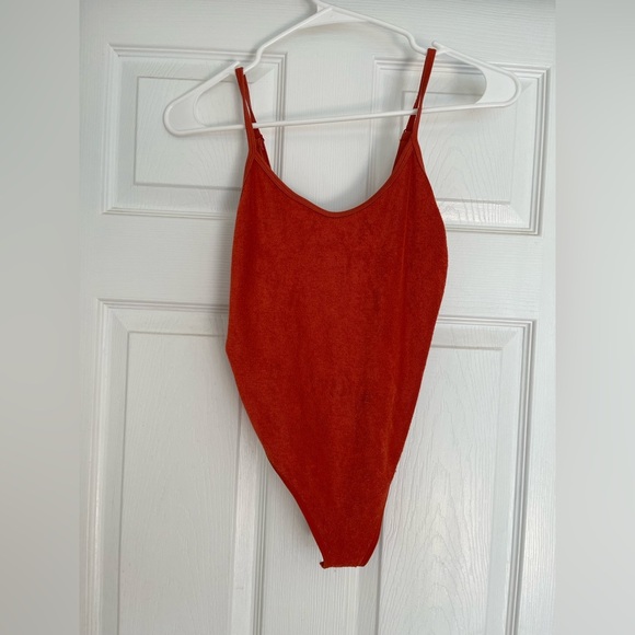 Red Orange Women’s Bodysuit Size Medium Large - Picture 1 of 13